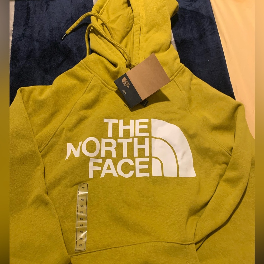 The North Face Mustard Hoodie with White Logo